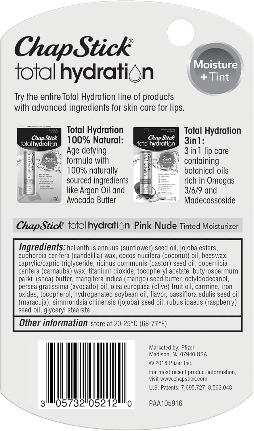 ChapStick – Bálsamo Total Hydration Moisture + Tint (Pink Nude)