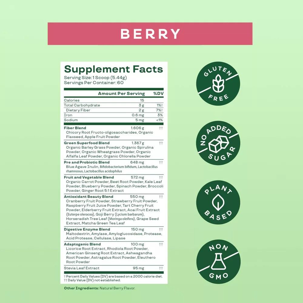 Bloom Greens & Superfoods - Suplemento en Polvo Berry