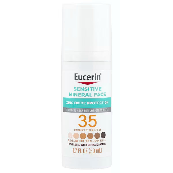 Eucerin – Bloqueador Tinted Sensitive Mineral Zinc Oxide SPF 35