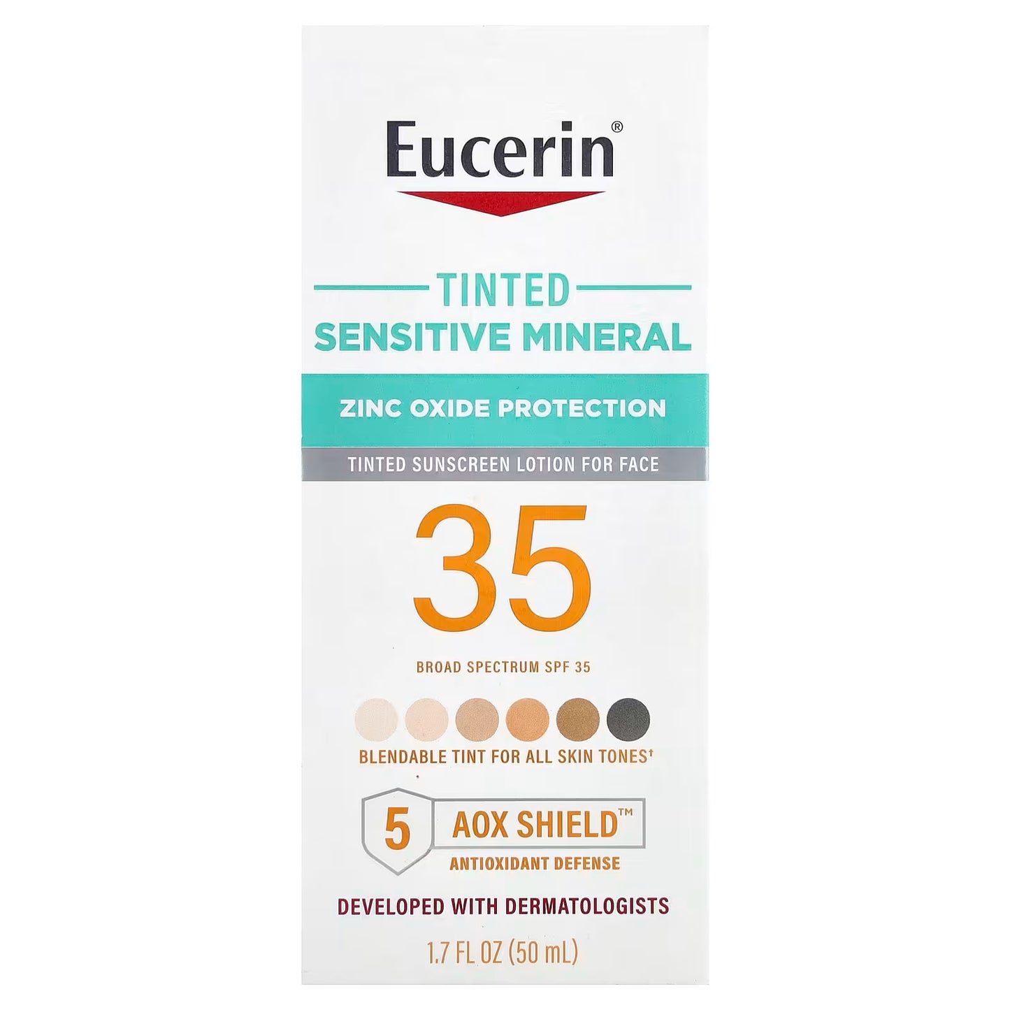Eucerin – Bloqueador Tinted Sensitive Mineral Zinc Oxide SPF 35