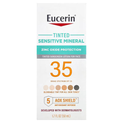 Eucerin – Bloqueador Tinted Sensitive Mineral Zinc Oxide SPF 35