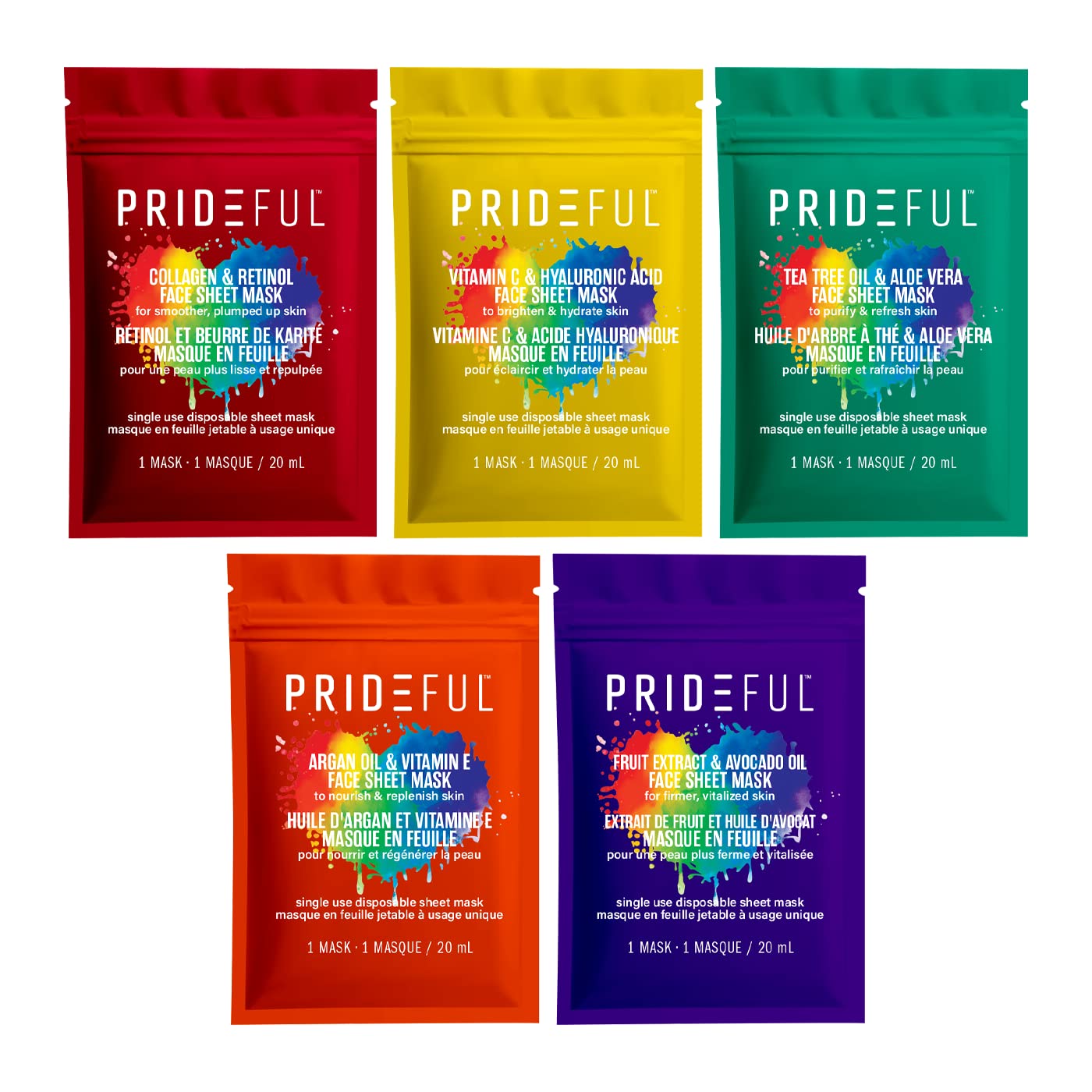 Prideful – Mascarilla Facial 5 Piece Sheet Mask Set
