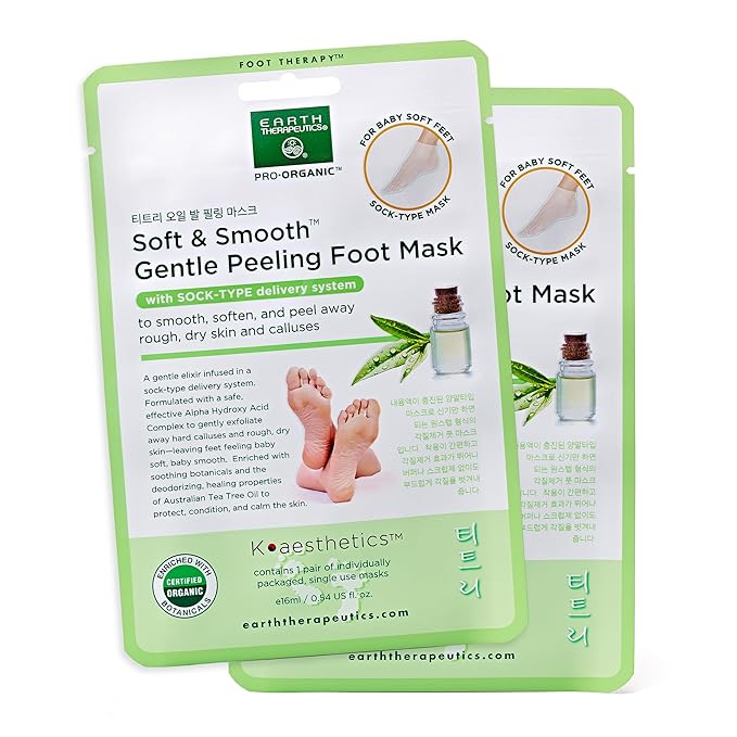Earth Therapeutics – Mascarilla Soft & Smooth Gentle Peeling Foot Mask